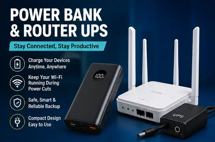 power bank and router ups for summer power cuts